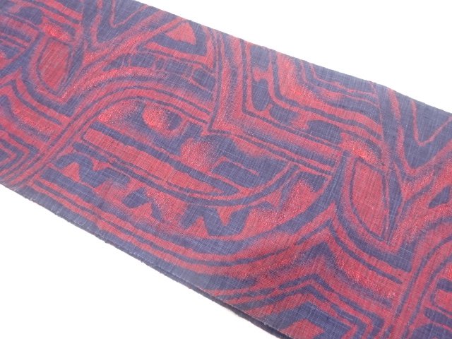 JAPANESE KIMONO / TSUMUGI ABSTRACT PATTERN WEAVE NAGOYA OBI